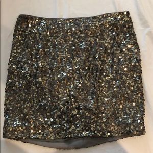 NWOT Vince gunmetal sequin mini skirt